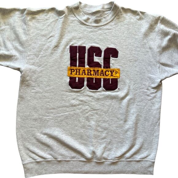 USC Pharmacy embroidered crewneck sweater Distressed Sweater - Picture 4 of 16